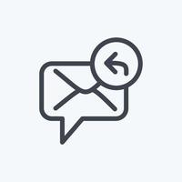Icon Email Replay. suitable for Feedback symbol. Line Style. simple design editable. design template vector. simple symbol illustration vector