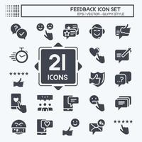 Feedback Icon Set. suitable for Web Interface symbol. Glyph Style. simple design editable. design template vector. simple symbol illustration vector