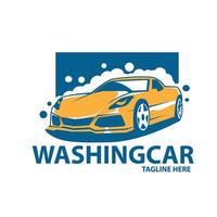 ilustración de logotipo de lavado de autos vector