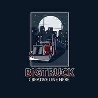 big truck in night vector