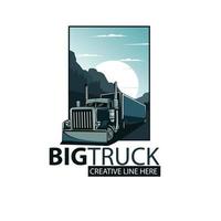 truck on the hills vector