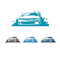 car wash logo set vector