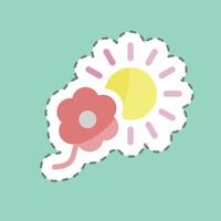 Sticker line cut Flower in sunlight. suitable for garden symbol. simple design editable. design template vector. simple symbol illustration vector