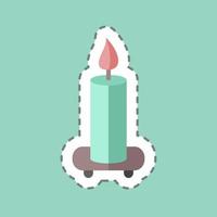 Sticker line cut Candle on Shelf. suitable for Spa symbol. simple design editable. design template vector. simple symbol illustration vector