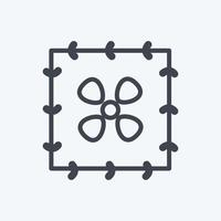 patrón bordado de icono. adecuado para el símbolo de sastre. estilo de línea diseño simple editable. vector de plantilla de diseño. ilustración de símbolo simple