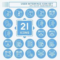 User Interface Icon Set. suitable for Web Interface symbol. blue eyes style. simple design editable. design template vector. simple symbol illustration