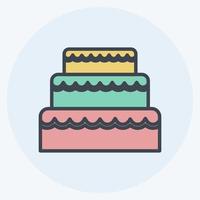 Icon Wedding Cake. suitable for Wedding symbol. color mate style. simple design editable. design template vector. simple symbol illustration vector