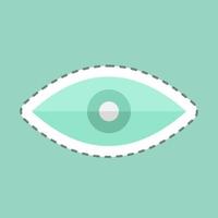 Sticker line cut Remove Red Eye. suitable for Photo Editing symbol. simple design editable. design template vector. simple symbol illustration vector