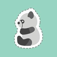 Sticker line cut Panda. suitable for Animal symbol. simple design editable. design template vector. simple symbol illustration vector