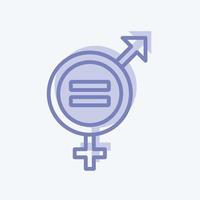 Icon Gender Equality. suitable for Community symbol. two tone style. simple design editable. design template vector. simple symbol illustration vector