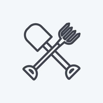 Icon Farming Tools. suitable for Garden symbol. line style. simple design editable. design template vector. simple symbol illustration vector