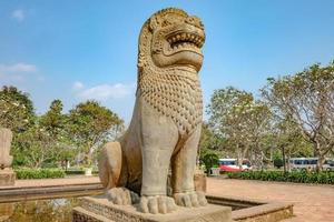 Cambodia style Lion statue in siem reap park photo