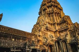 Ankor wat pagoda with blue sky,siem reap cambodia photo