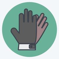 guantes de cuero icono. adecuado para el símbolo de accesorios masculinos. estilo compañero de color. diseño simple editable. vector de plantilla de diseño. ilustración de símbolo simple