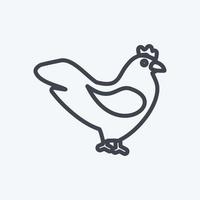 icono de pollo. adecuado para el símbolo del jardín. estilo de línea diseño simple editable. vector de plantilla de diseño. ilustración de símbolo simple