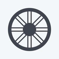 rueda de icono. adecuado para el símbolo del jardín. estilo de glifo. diseño simple editable. vector de plantilla de diseño. ilustración de símbolo simple