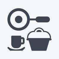 juego de cocina icono. adecuado para el símbolo de la comunidad. estilo de glifo. diseño simple editable. vector de plantilla de diseño. ilustración de símbolo simple