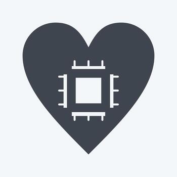 Icon Affective Computing. suitable for data analytics symbol. glyph style. simple design editable. design template vector. simple symbol illustration vector