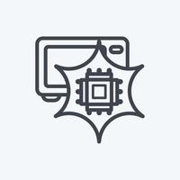 Icon Neural Engineering. suitable for data analytics symbol. line style. simple design editable. design template vector. simple symbol illustration vector