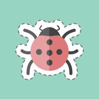 Sticker line cut Bug. suitable for Spring symbol. simple design editable. design template vector. simple symbol illustration vector