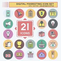 Digital Marketing Icon Set. suitable for Web Interface symbol. color mate style. simple design editable. design template vector. simple symbol illustration vector