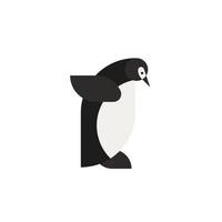 Black and white Penguin icon logo vector design template