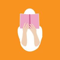 Flat design people reading book vector