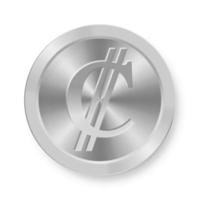 Silver Colon coin Concept of internet web currency vector