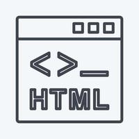 icono html. adecuado para el símbolo de programación. estilo de línea diseño simple editable. vector de plantilla de diseño. ilustración de símbolo simple
