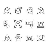 Augmented Reality Outline Icon vector