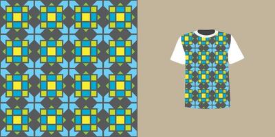 Print vector geometric pattern background with mock up tshirt