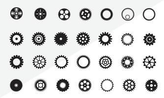 conjunto de iconos de engranaje plantilla vectorial