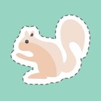 Sticker line cut Squirrel. suitable for animal symbol. simple design editable. design template vector. simple symbol illustration vector