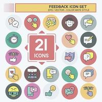 Feedback Icon Set. suitable for Web Interface symbol. Color Mate Style. simple design editable. design template vector. simple symbol illustration vector