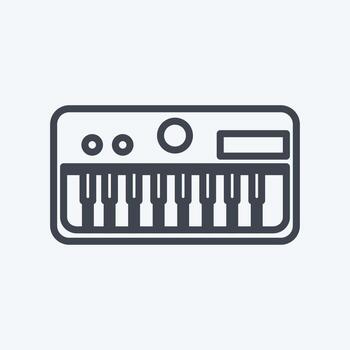 teclado de iconos. adecuado para el símbolo de la música. estilo de línea diseño simple editable. vector de plantilla de diseño. ilustración de símbolo simple