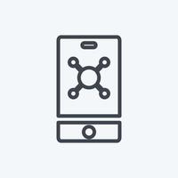 Icon Mobile Marketing. suitable for Education symbol. line style. simple design editable. design template vector. simple symbol illustration vector