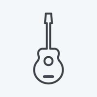 icono de guitarra. adecuado para símbolo de juguete. estilo de línea diseño simple editable. vector de plantilla de diseño. ilustración de símbolo simple