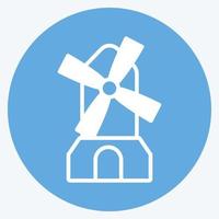 Icon Windmill. suitable for Garden symbol. blue eyes style. simple design editable. design template vector. simple symbol illustration vector