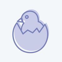 Icon Hatched Egg. suitable for Garden symbol. two tone style. simple design editable. design template vector. simple symbol illustration vector