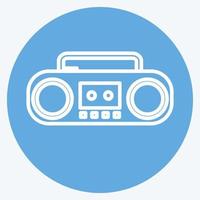 Icon Casette Player. suitable for music symbol. blue eyes style. simple design editable. design template vector. simple symbol illustration vector