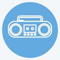 icono de reproductor de casetes. adecuado para el símbolo de la música. estilo de ojos azules. diseño simple editable. vector de plantilla de diseño. ilustración de símbolo simple