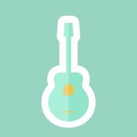 Sticker line cut Guitar. suitable for Toy symbol. simple design editable. design template vector. simple symbol illustration vector