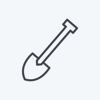 Icon Hand Shovel. suitable for garden symbol. line style. simple design editable. design template vector. simple symbol illustration vector