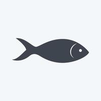 Icon Fish. suitable for animal symbol. glyph style. simple design editable. design template vector. simple symbol illustration vector