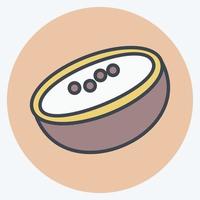 icono de coco. adecuado para el símbolo de frutas y verduras. estilo compañero de color. diseño simple editable. vector de plantilla de diseño. ilustración de símbolo simple