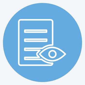 Icon View Document. suitable for User Interface symbol. blue eyes style. simple design editable. design template vector. simple symbol illustration vector
