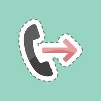 Sticker line cut Call forwarding. suitable for Mobile Apps symbol. simple design editable. design template vector. simple symbol illustration vector