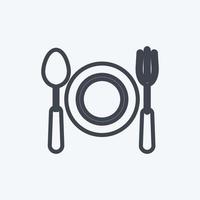 Icon Dinner. suitable for Wedding symbol. line style. simple design editable. design template vector. simple symbol illustration vector