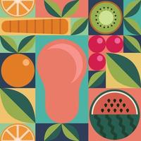 Geometric Fruit Seamless Background vector