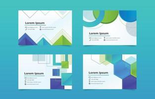 Business Card Template with Geometric Shape Design vector